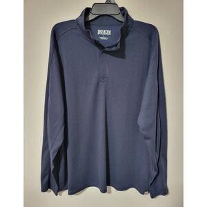 Duluth Trading Co Quarter Zip Pullover Mens L Navy Waffle Knit Performance